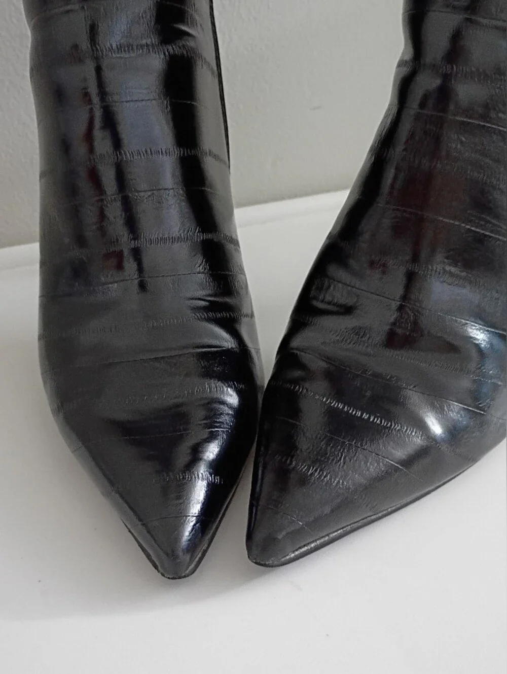 Steve Madden Black Patent Over-the-Knee Stiletto Boots